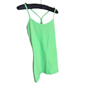 Lululemon Women's Cool Racerback‎ Tank  Built-in Bra Top SIZE-0 Neon Green